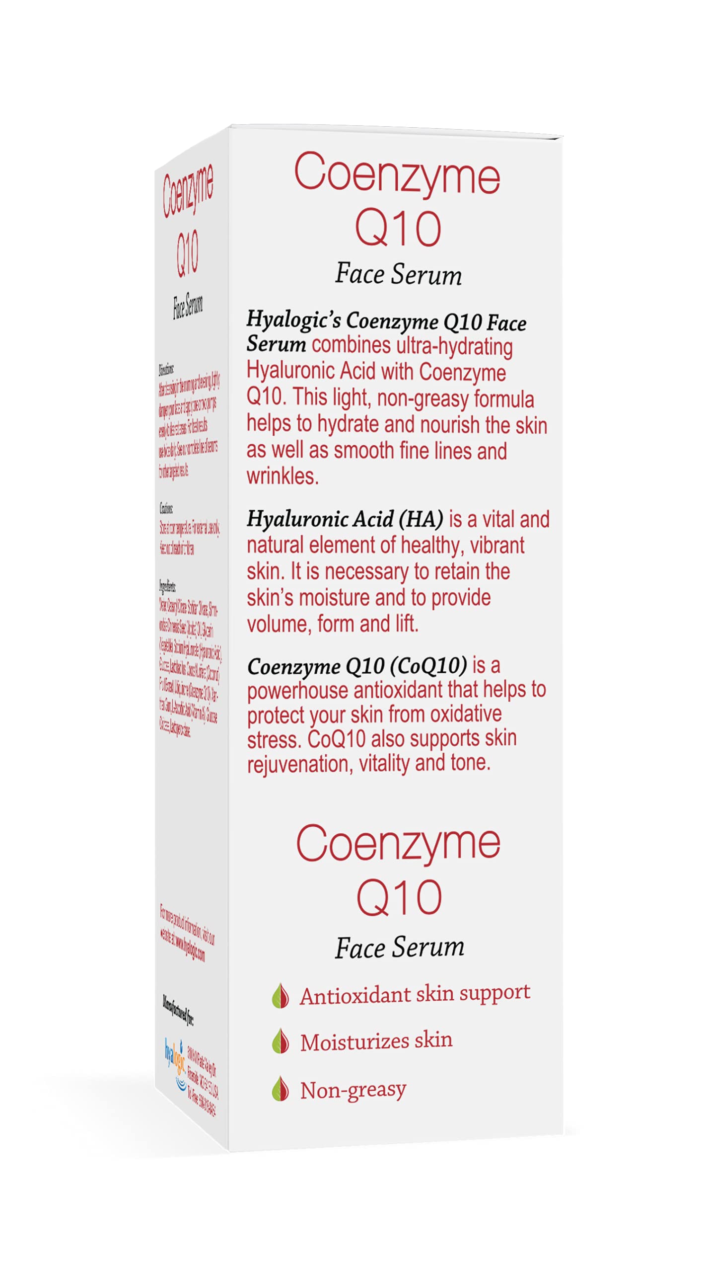 Hyalogic Episilk Coenzyme Q10 Serum w/Hyaluronic Acid for Collagen Support | Visible Firming Facial Serum For Dry Skin | Skin Rejuvenation