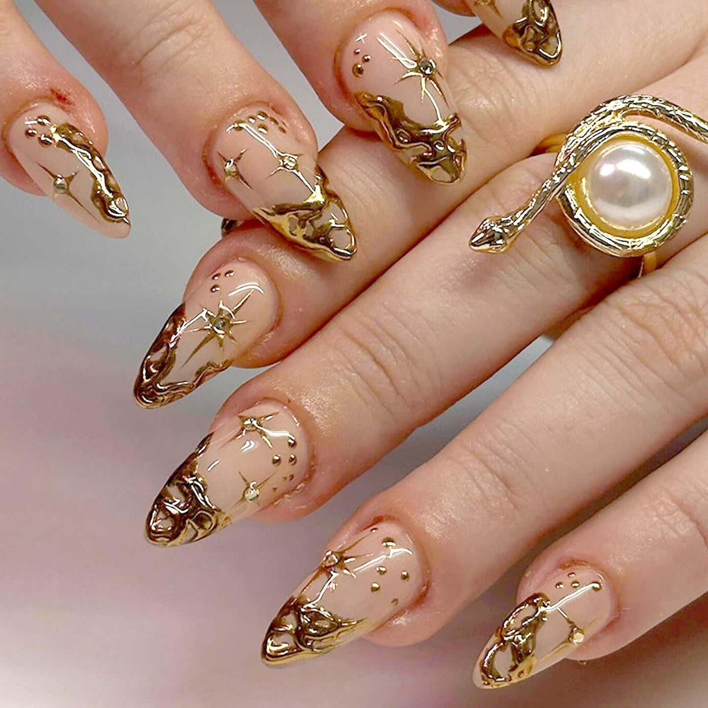 6 Packs (144 Pcs) | Reusable Press on Nails | Stick on Nails 12 Sizes-6 Styles|Almond Nails Beauty and Personal Care Ashowner