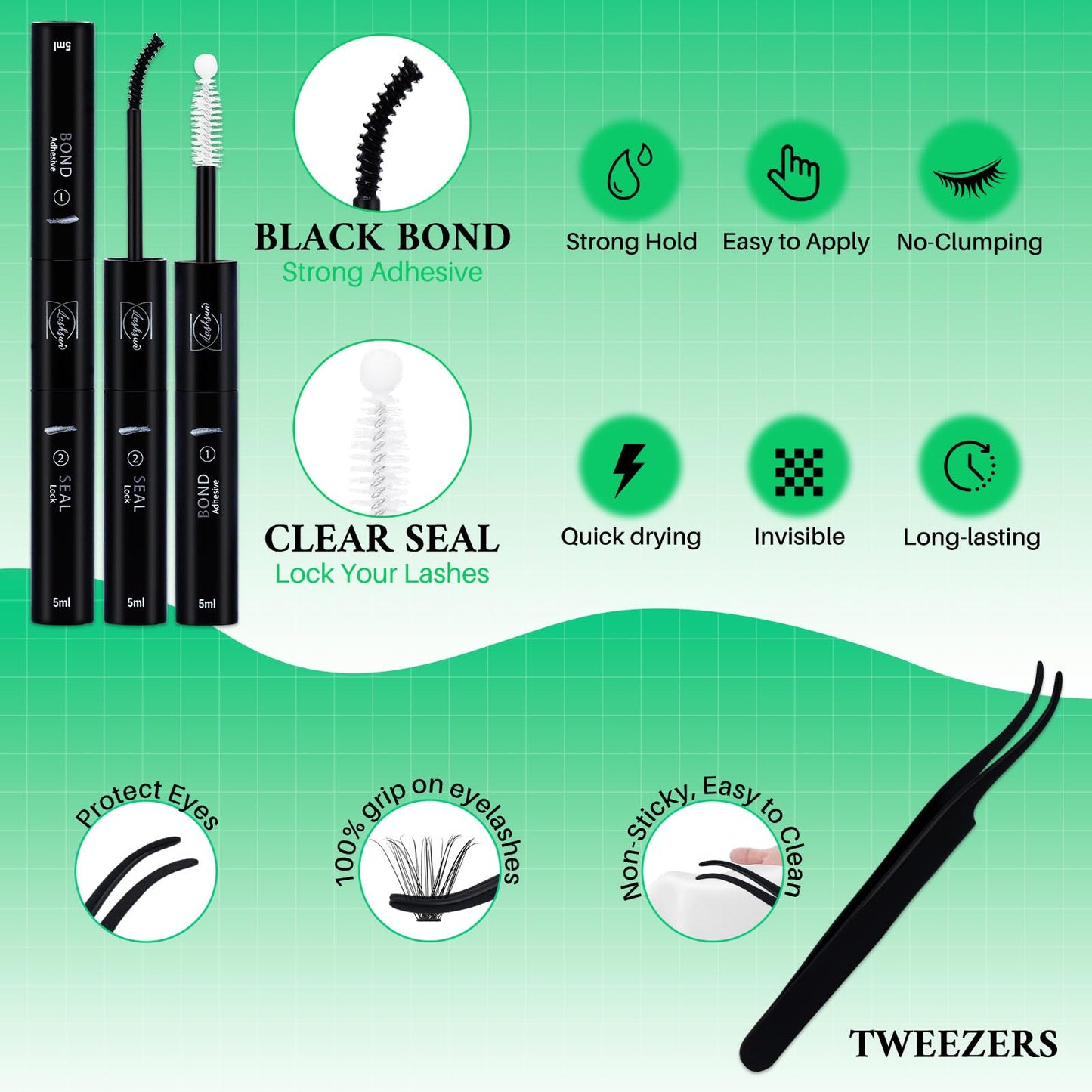 LASHSUN Lash Clusters Kit Wispy Eyelash 640pcs DIY Kit Cluster Eyelash Extensions Kit Volume Cluster Lashes with Lash Bond and Seal,Lash Beauty and Personal Care LASHSUN