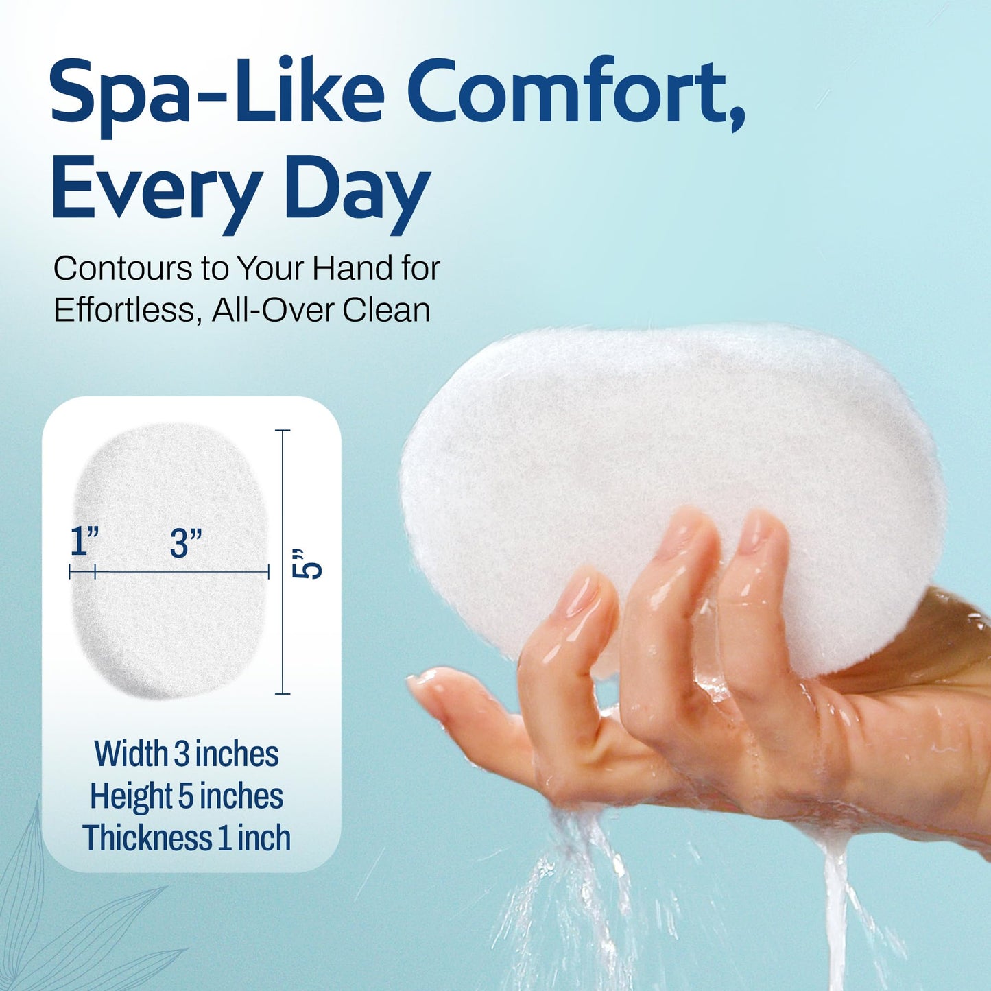 HartFelt Bath Sponges for Shower Women & Men | Soft Exfoliating Body Sponge for Dead Skin | Chemical-Free Sponges for Body | Cleanses Skin from Dirt