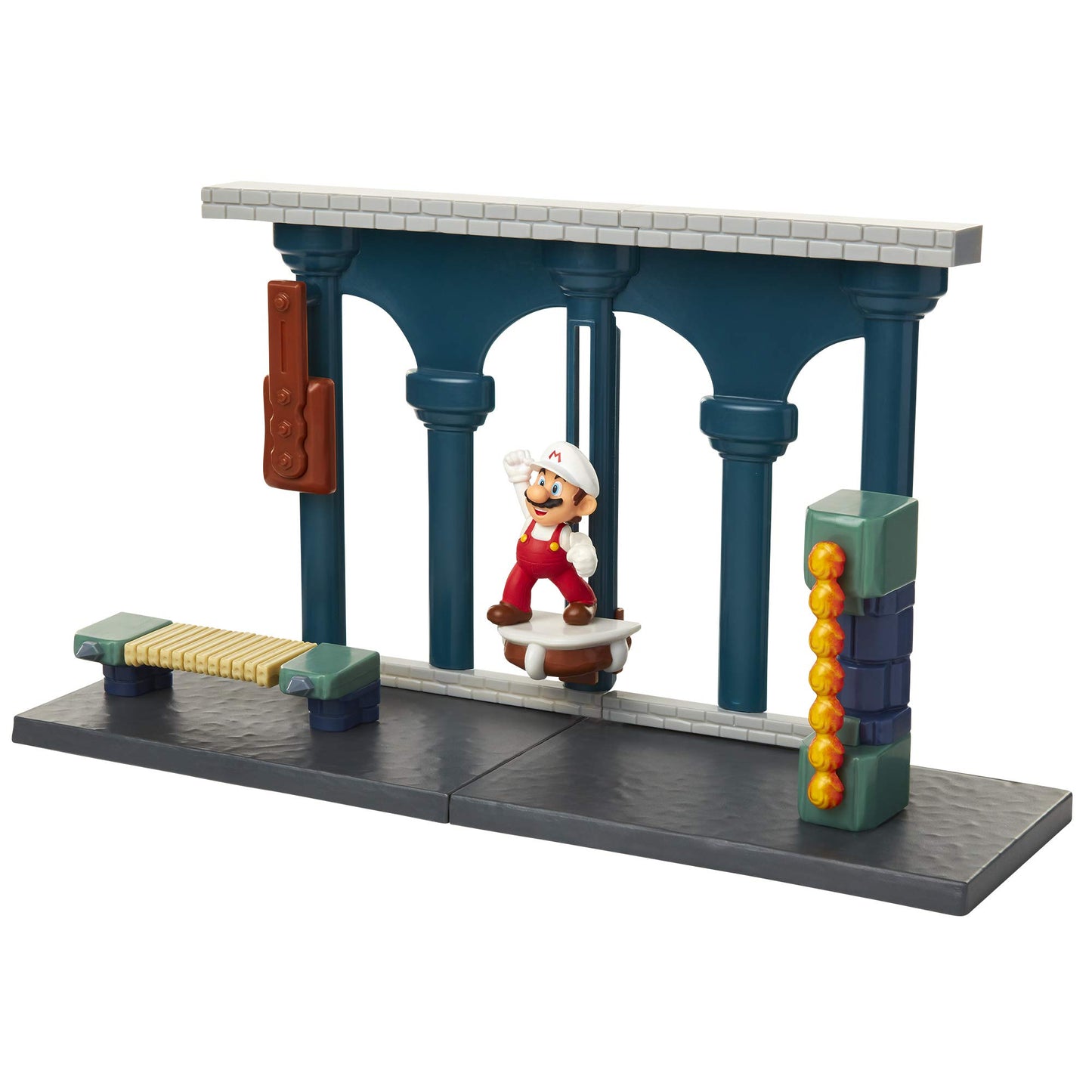Nintendo Super Mario Lava Castle Deluxe Play Set, Includes: 2.5” Fire Mario Figure & Mechanical Features, Spinning Fireballs Tower, Swinging…