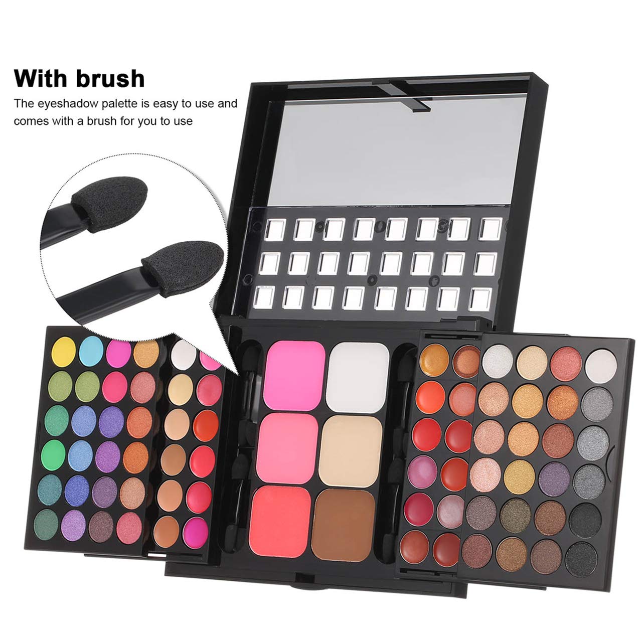 Pure Vie Professional 48 Colors EyeShadow Palette, 18 Lip Gloss, 6 Concealer, 3 Blusher and 3 Shading Powder