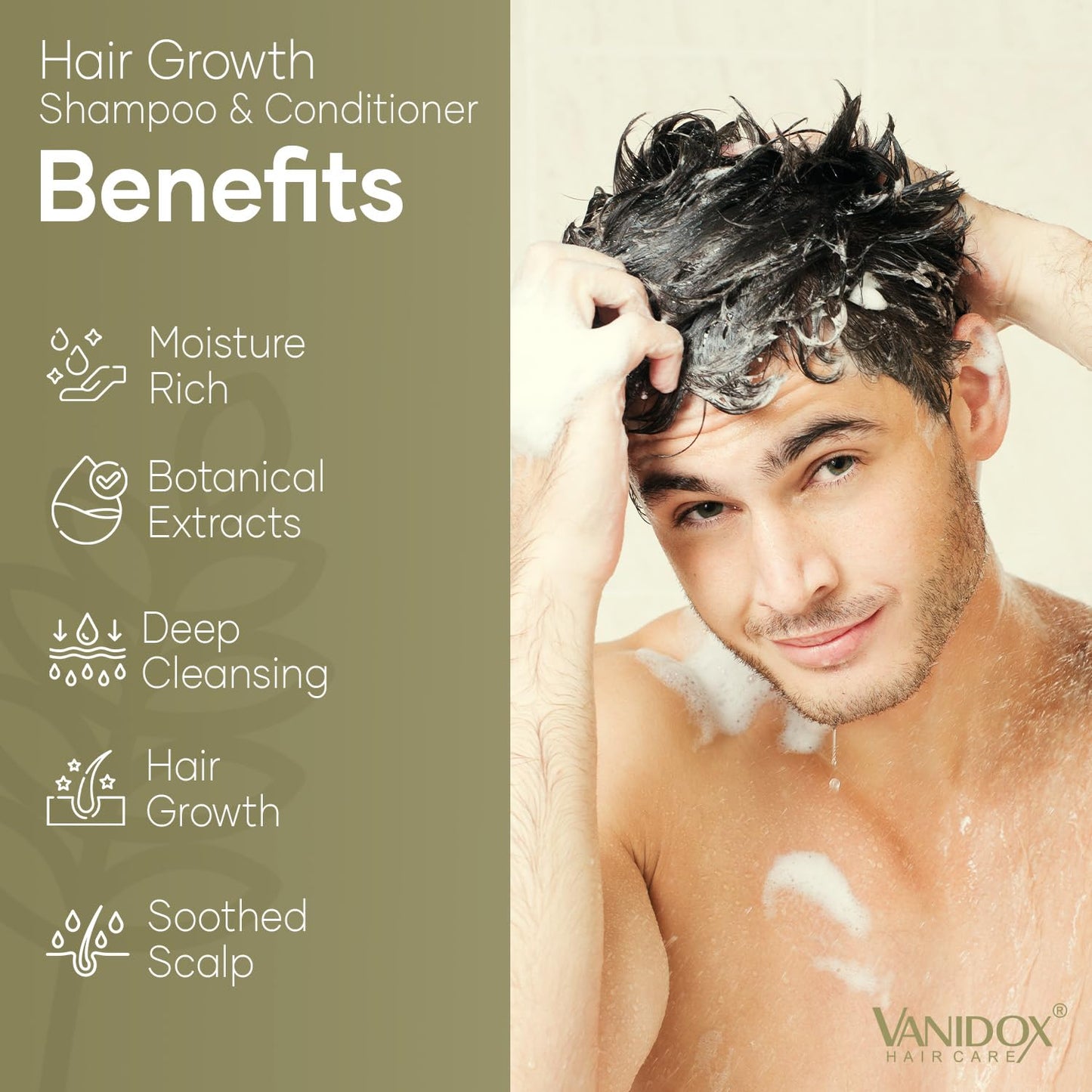 VANIDOX Carbonic Acid Shampoo and Conditioner for Men and Women, Deep Moisturizing Conditioner, Thickens, Softens, & Smooths Set for Hair Growth