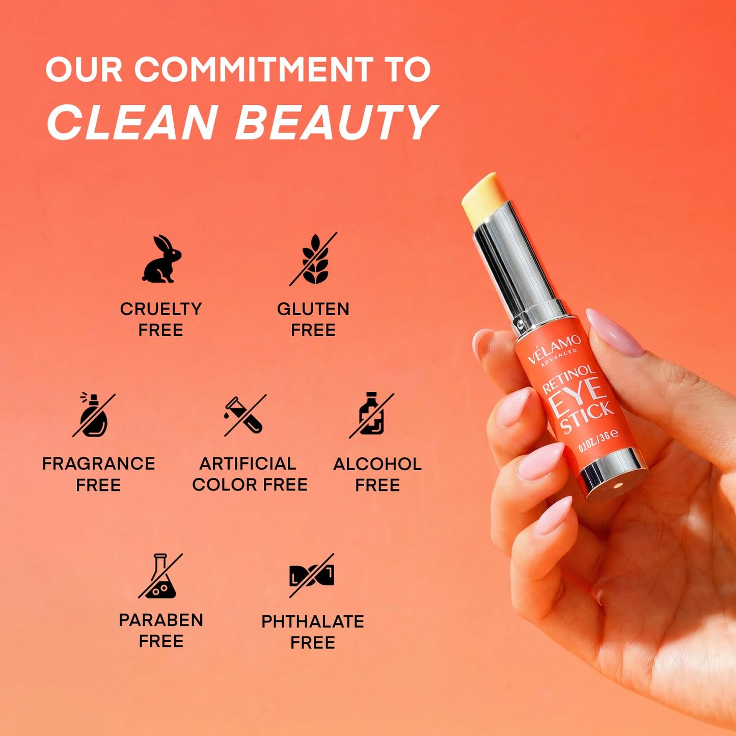 VELAMO ADVANCED Retinol Eye Stick: Renewing & Firming Under Eye Balm for Dark Circles, Puffiness, Fine Lines & Wrinkles - Travel Essentials, Portable Beauty and Personal Care VELAMO ADVANCED
