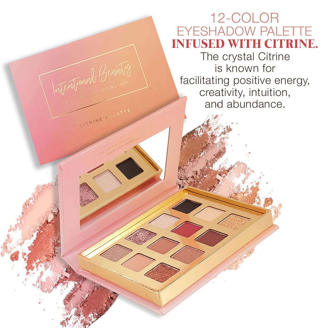 bellapierre Lindsey Stirling Citrine Palette | 12 Color Eyeshadow Palette Infused with Citrine Crystal | Non-Toxic & Paraben Free | Cruelty Free