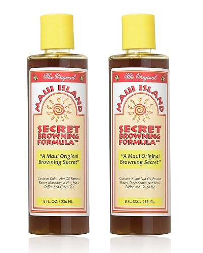 Maui Island Secret Browning Formula, Deep Dark Tanning Oil, Tan Accelerator for Outdoor Tanning 8 oz bottles 2 Pack