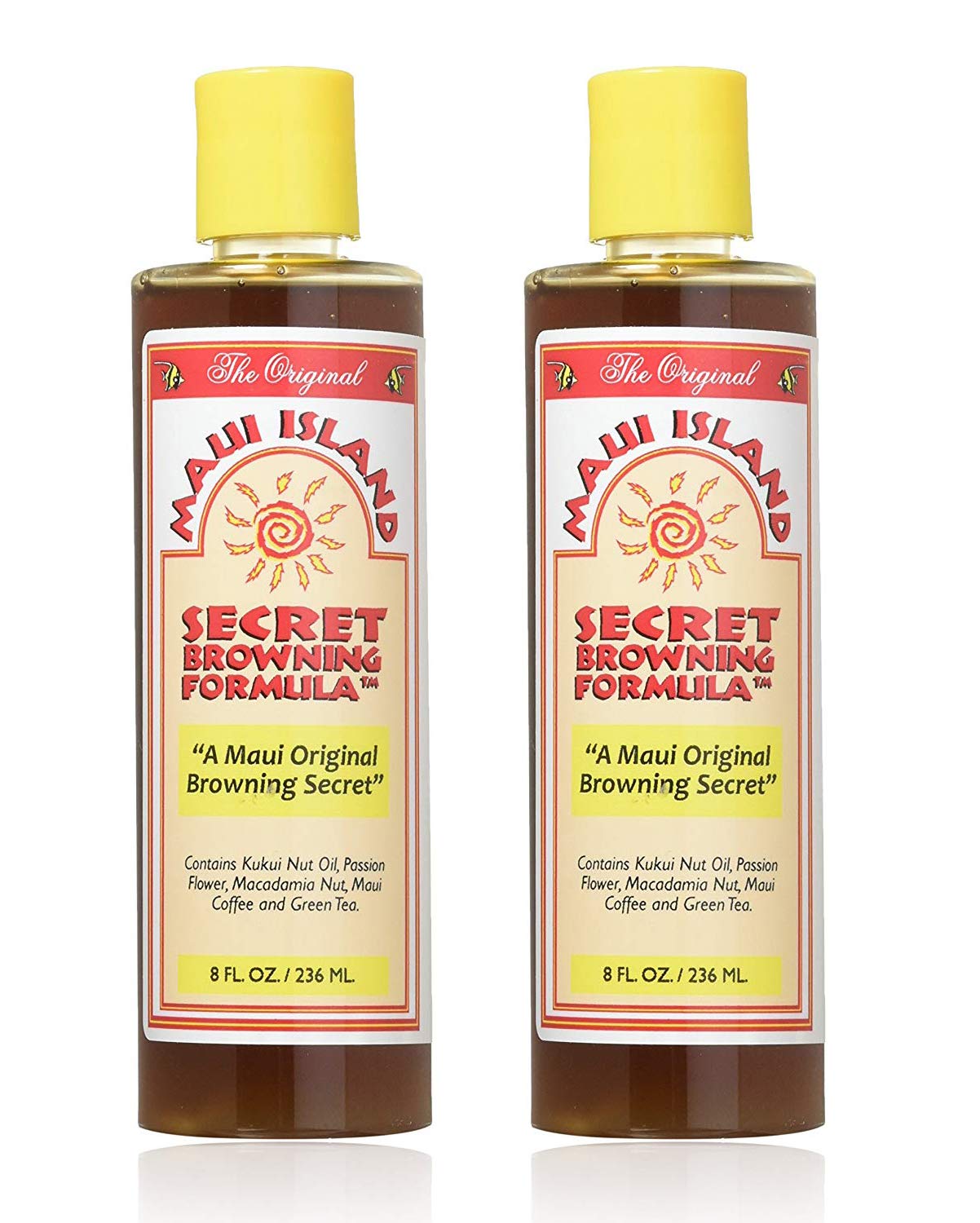 Maui Island Secret Browning Formula, Deep Dark Tanning Oil, Tan Accelerator for Outdoor Tanning 8 oz bottles 2 Pack