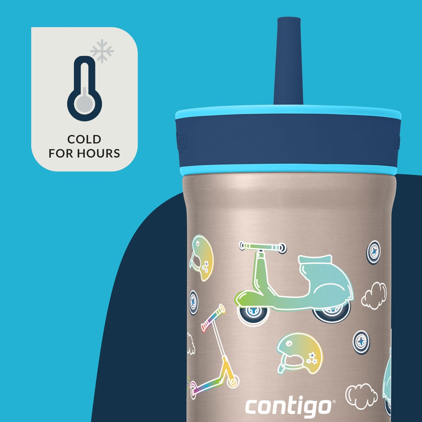 Contigo Leighton Straw Tumbler, 12 oz, Juniper (Scootin)