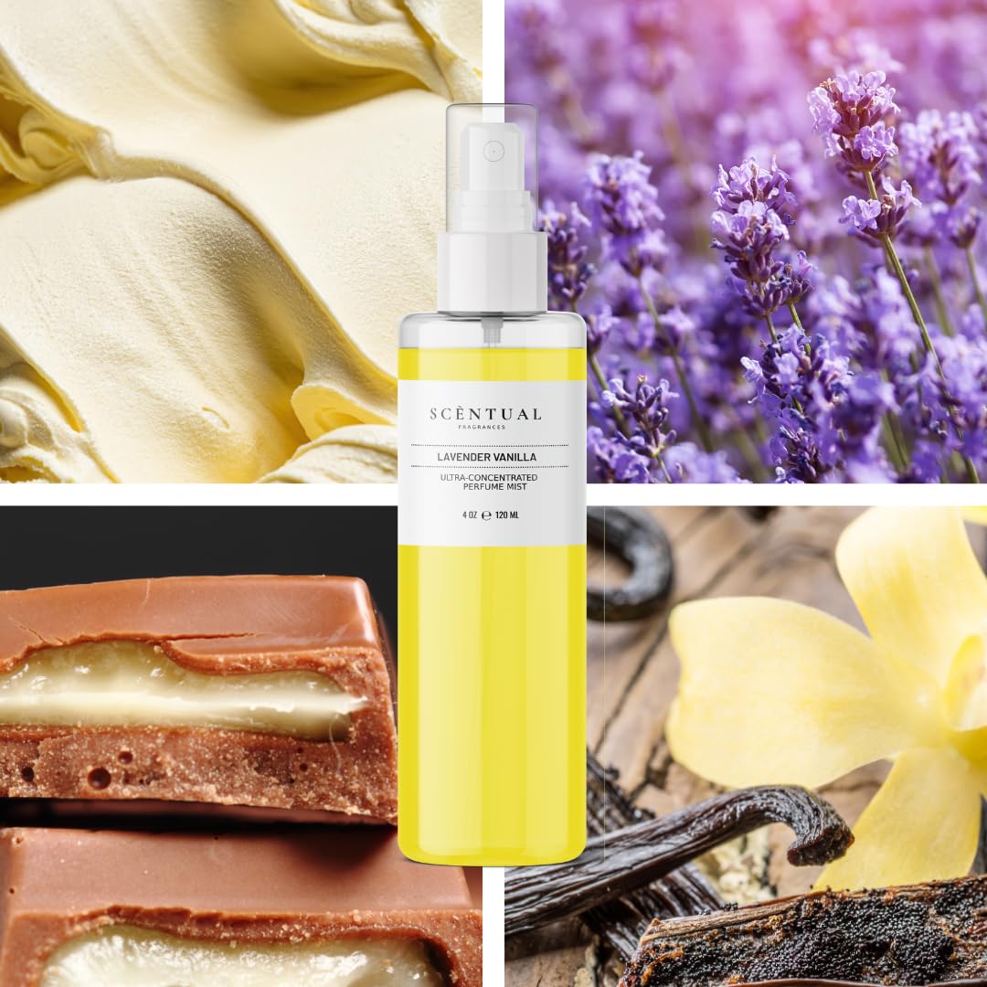 Scentual Fragrances, Ultra-Concentrated Hair & Body Perfume Mist, Long Lasting Women's Fragrance, Gourmand Perfumes for Women, Vegan and Cruelty Free