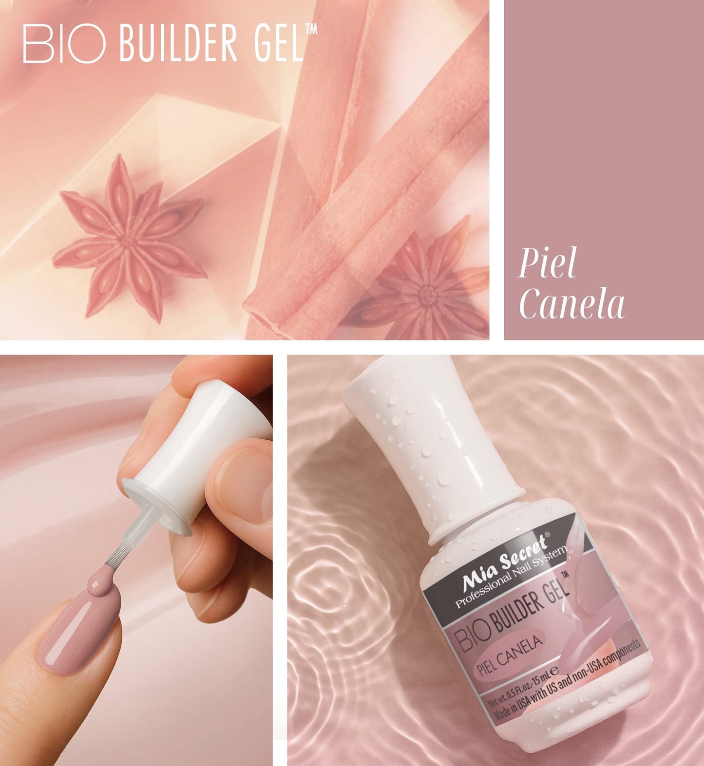 Mia Secret Professional Nail System Bio Builder Gel Polish - 0.5 fl oz. (Piel Canela) Beauty & Personal Care Mia Secret
