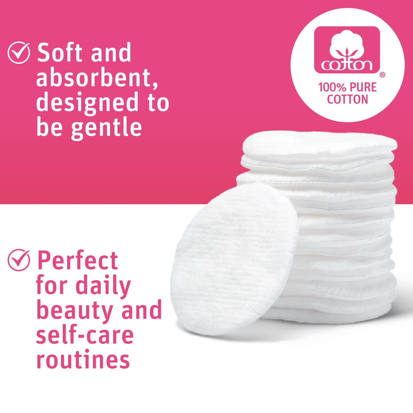 Medline Simply Soft Cotton Rounds (300 Count), 100% Cotton Absorbent and Textured Cotton Pads, Lint-Free (Pack of 6) Beauty and Personal Care Medline