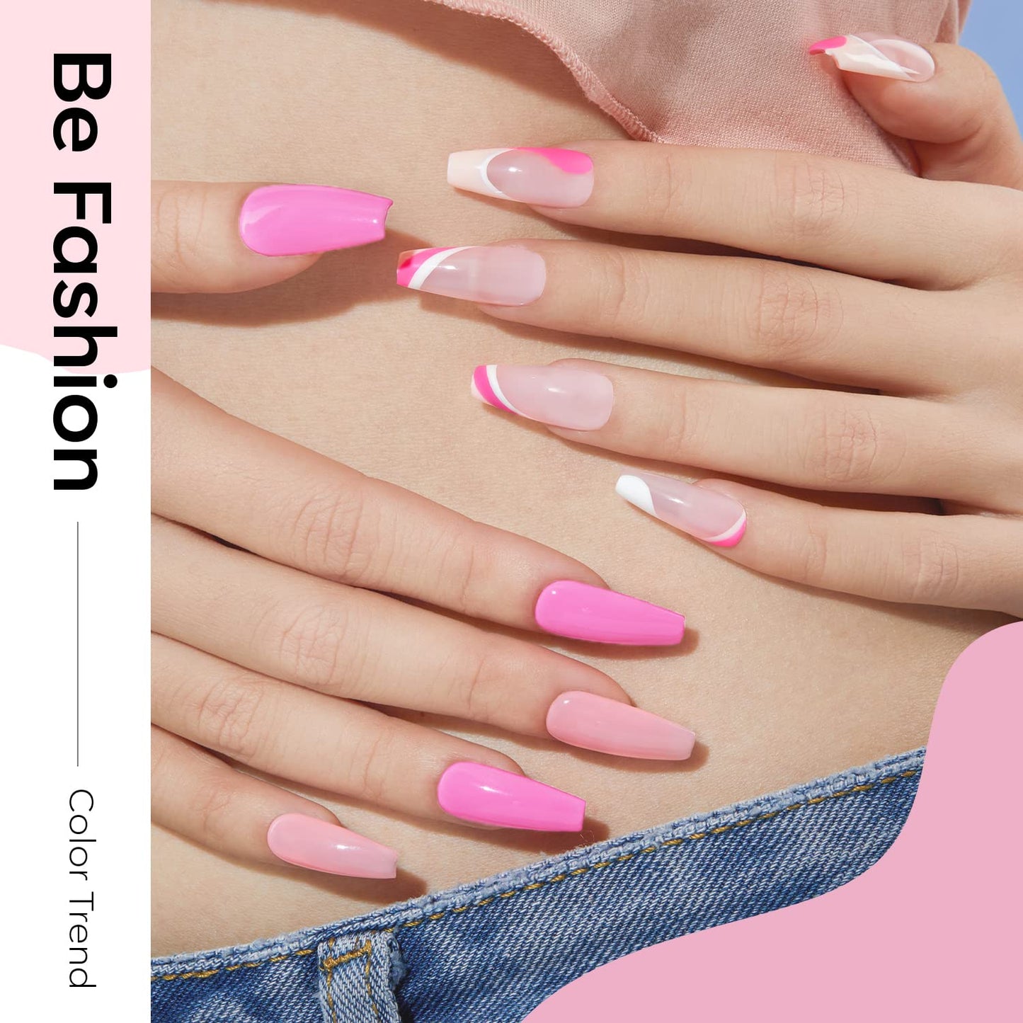modelones Gel Nail Polish Set, 6 Colors 2026 Mothersday Light Soft Pink White Nude Pink Gel Polish Soak Off Nail Art Design Manicure Kit Salon DIY Beauty and Personal Care modelones