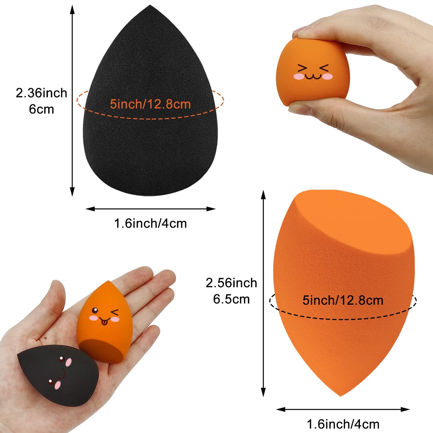 12 Pieces Professional Makeup Sponge Set,Latex Free Flawless Soft Setting Face Puffs,Makeup Blending Sponge Cosmetic Applicator