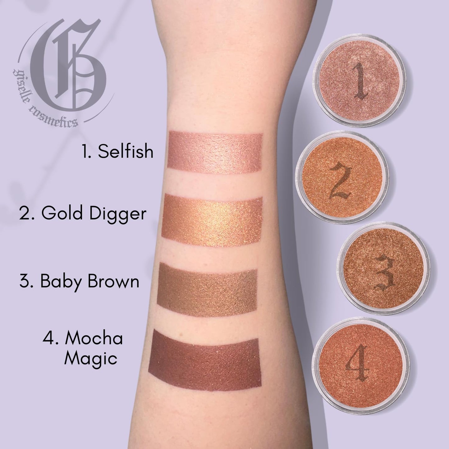 Giselle Cosmetics Gold Digger Loose Mineral Bronzer - Natural Face Powder, Highlighter Makeup, Contour Powder, Blush Palette, Matte Bronzer, Eyeshadow