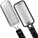 Pedicure Foot File - 2Pcs Stainless Steel Colossal Foot Rasp, Dead Skin Remover for Feet, Professional Pedicure Tools Washable and Reusable