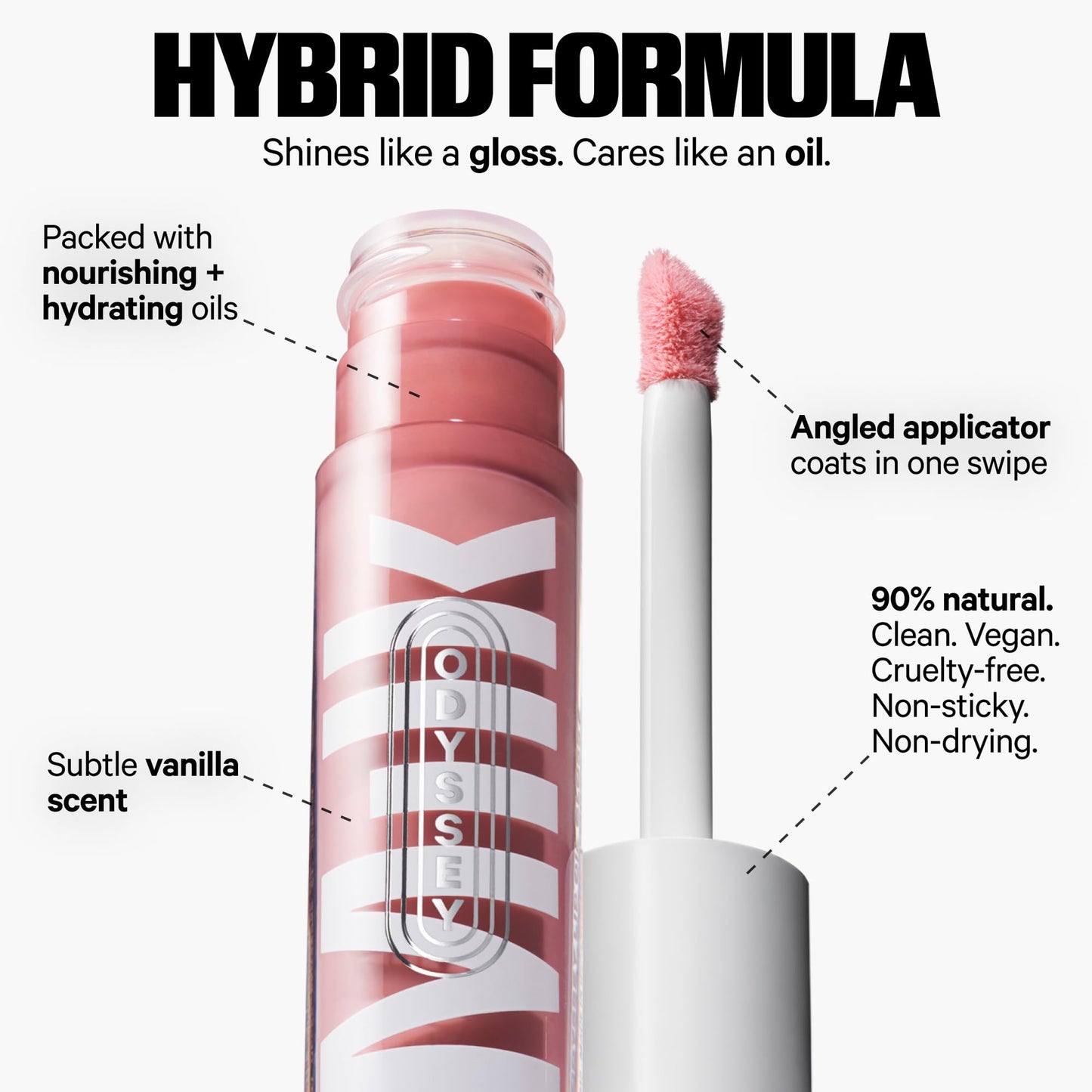 Milk Makeup Odyssey Lip Gloss - Non-Sticky, Hydrating + Sheer-Tinted Gloss with Long-Lasting, High Shine Finish - Vegan Formula Nourishes with Jojoba