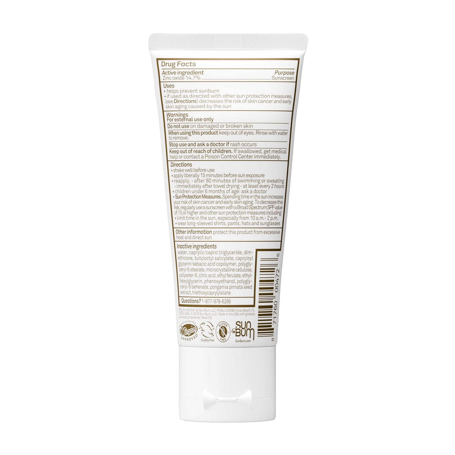 Sun Bum Mineral SPF 50 Sunscreen Body Lotion - Broad Spectrum Moisturizing Sunscreen with Vitamin E - Vegan and Hawaii 104 Act Compliant (Made without