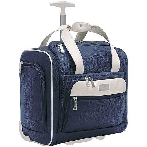 Nicole Miller Underseat Luggage Collection - Small Lightweight 15 Inch Under Seat Bag - Briefcase for Women - Carry On Suitcase with 2- Rolling