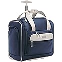 Nicole Miller Underseat Luggage Collection - Small Lightweight 15 Inch Under Seat Bag - Briefcase for Women - Carry On Suitcase with 2- Rolling