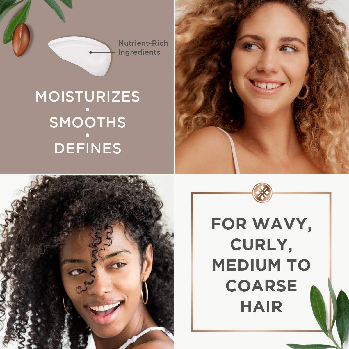 ARGAN MAGIC Defining Curl Cream - Enhances Waves and Curls While Adding Definition | Conditions, Detangles, and Reduces Frizz | Paraben Free (8.5