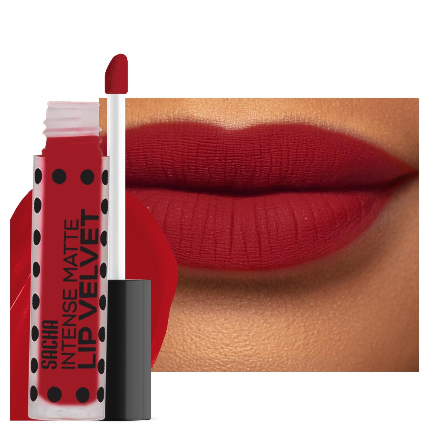 Sacha Cosmetics Intense Matte Lip Velvet Liquid Lipstick, Long-Lasting Velvet Matte Finish, 0.2 fl.oz Fatal Attraction