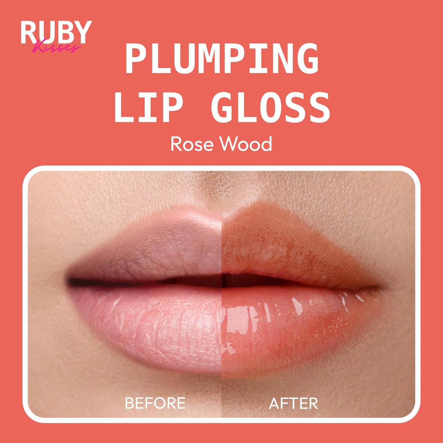 Ruby Kisses Hyaluronic Lip Gloss, High-Shine Volumizing Plumping Hydrating