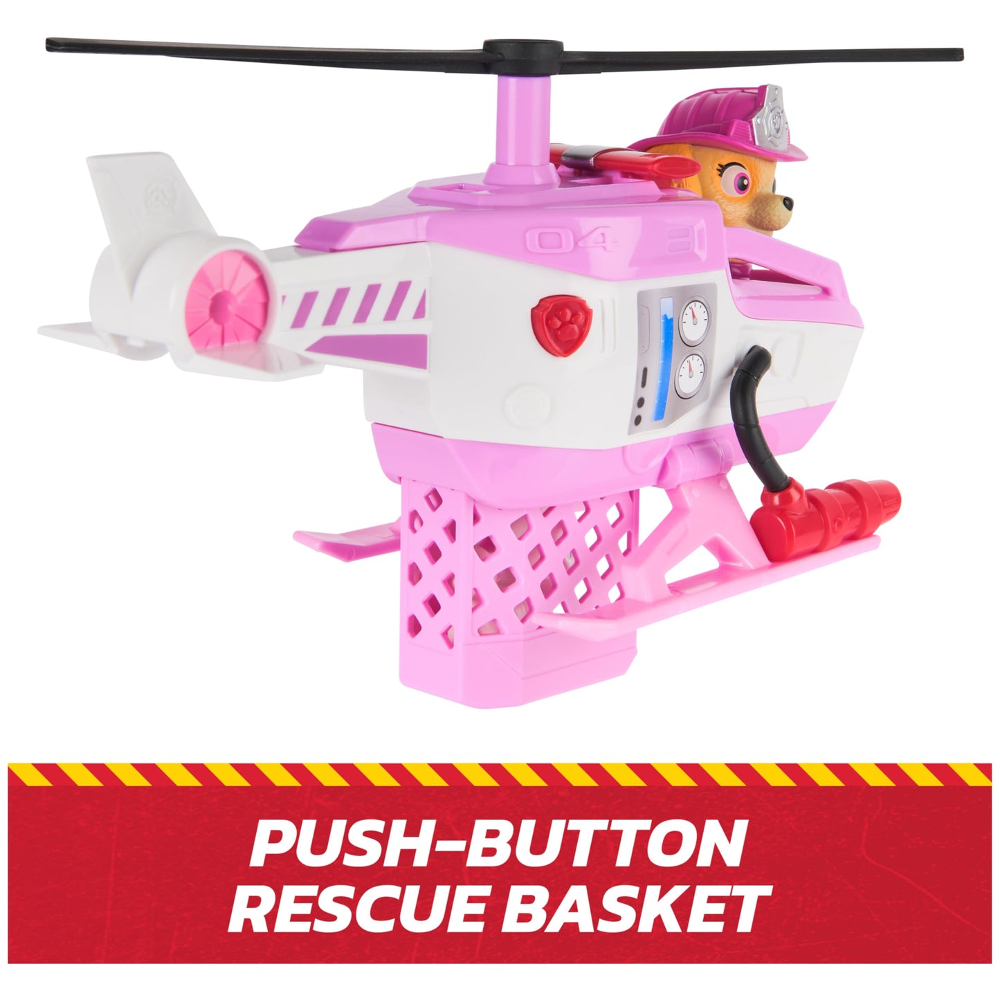 PAW Patrol Fire Rescue Skye Chopper – Toy Helicopter with Skye Figure & Kitty Friend, Action Playset for Kids Ages 3+