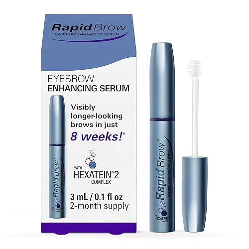rapidBrow Eyebrow Enhancing Serum 3 mL - Hydrating Hair Serum for Visibly Thicker-Looking Brows with Hexatein 2 Complex