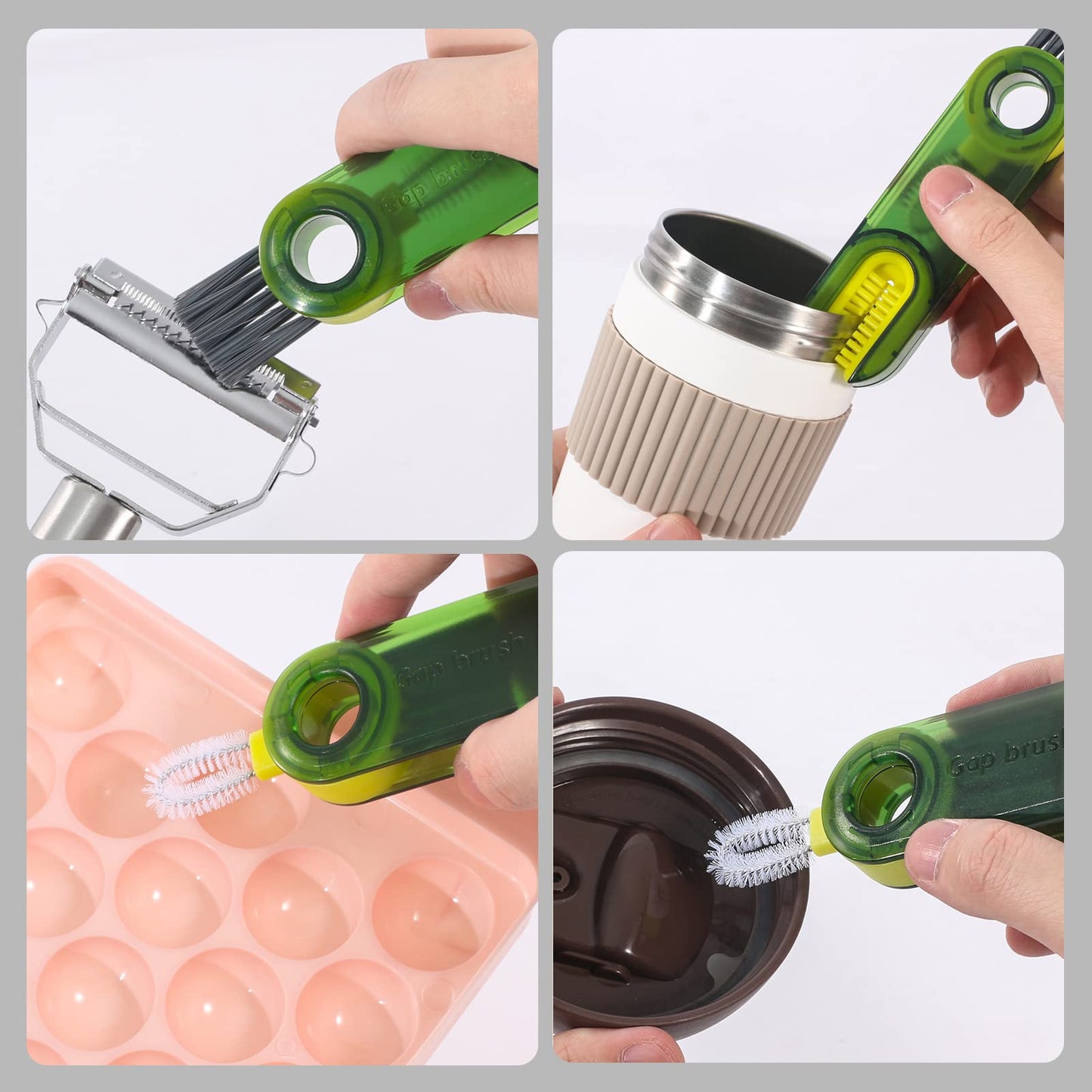 3-in-1 Cup Lid Gap Cleaning Brush Set – Multipurpose Silicone Bottle & Cup Holder Cleaner for Home & Kitchen