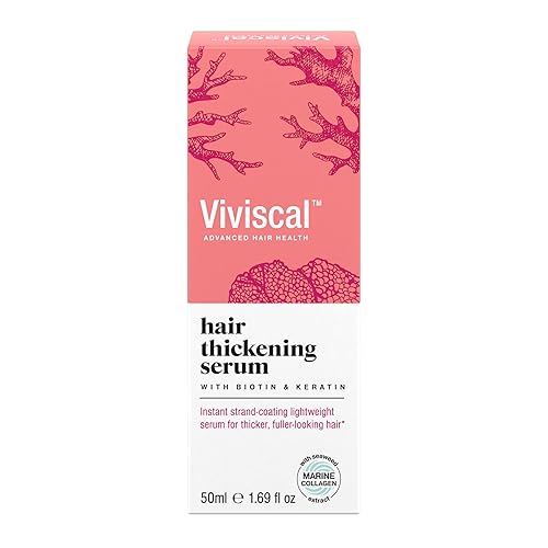 Viviscal Hair Thickening Serum, Instant Lightweight Hair Product, Leave-in Elixir for Thicker, Fuller Looking Hair, with Keratin & Biotin, 50ml (1.69