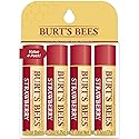 Burt's Bees 100% Natural Moisturizing Lip Balm, Strawberry with Beeswax & Fruit Extracts - 4 Tubes