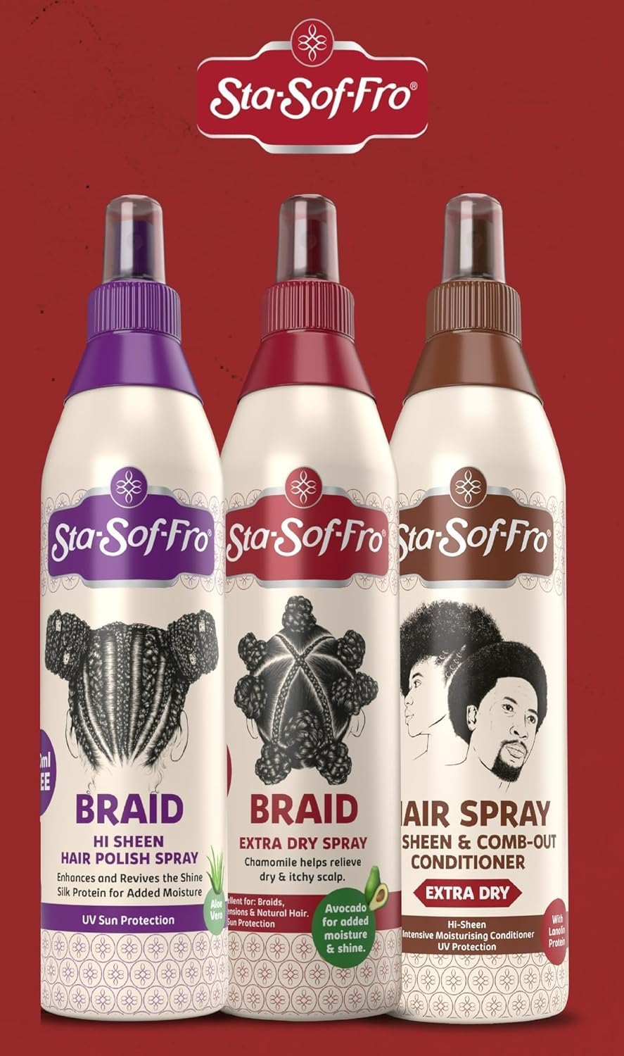Sta-Sof-Fro Hair & Scalp Spray Comb Out Conditioner with Lanolin, Extra Dry (350mL)