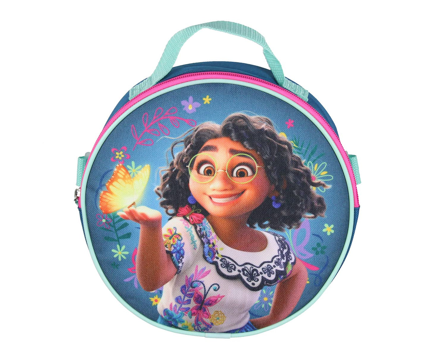 Bioworld Disney Encanto 5 Pc Backpack Set Lunch Box Pencil Case Keychain and Carabiner