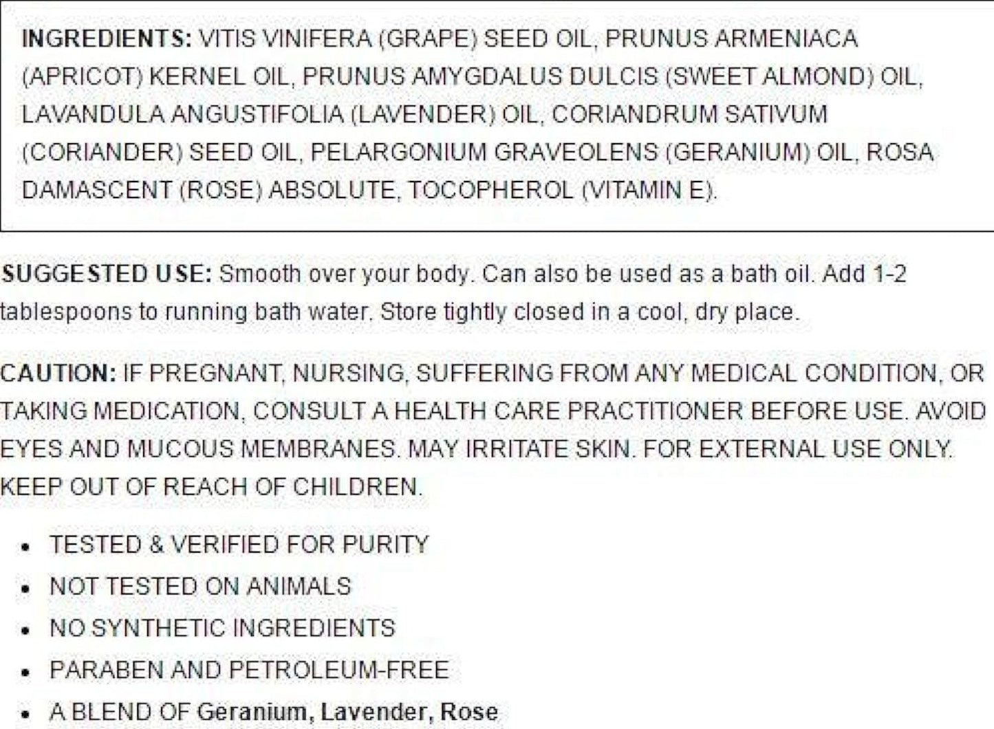 Aromatherapy Body Oil - Comforting Geranium 4 fl Ounce (118 ml) Liquid