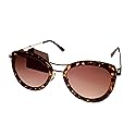 Lucky Brand Womens Tortoise Plastic Cateye Sunglass, Brown Lens Luna