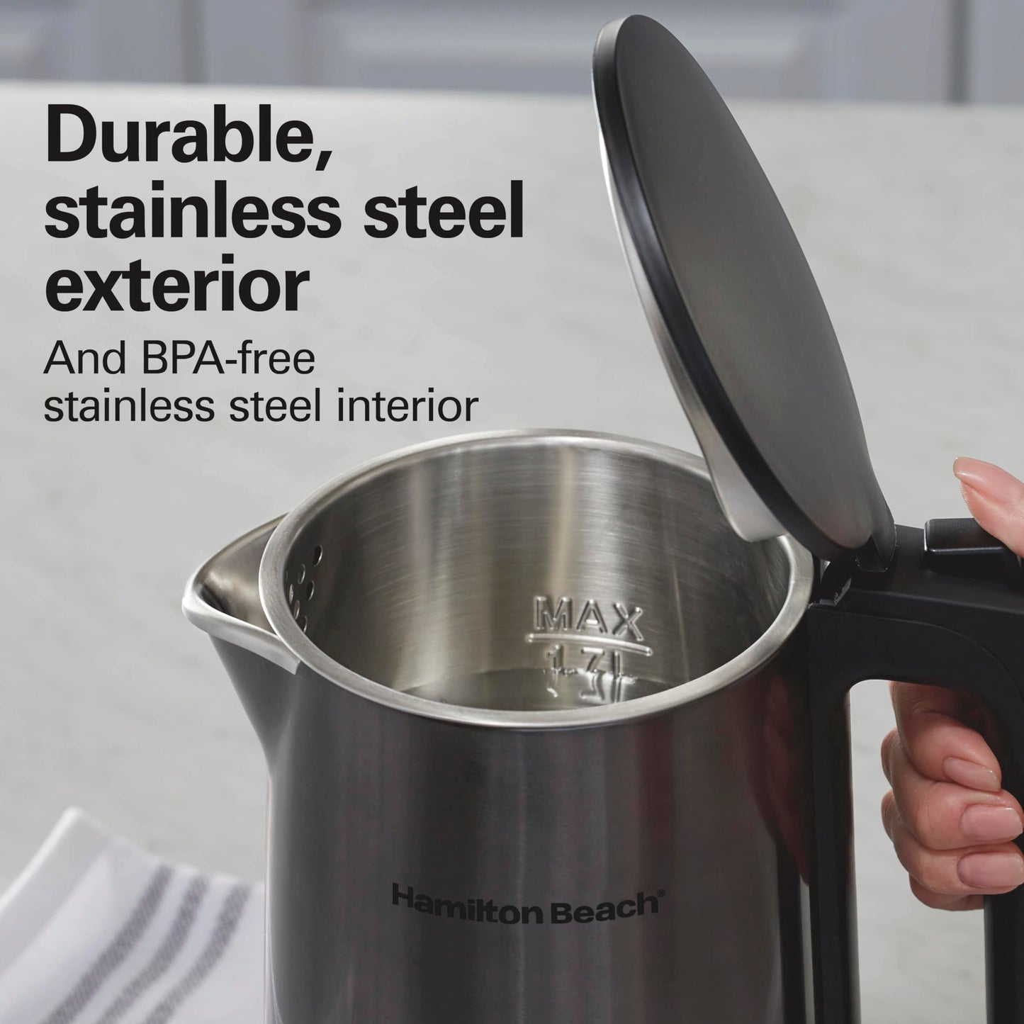 Hamilton Beach Digital Temperature Control Electric Tea Kettle, Hot Water Boiler & Heater 1.7L, 5 Preset Modes + Keep Warm, Fast Boil 1500 Watts, BPA…