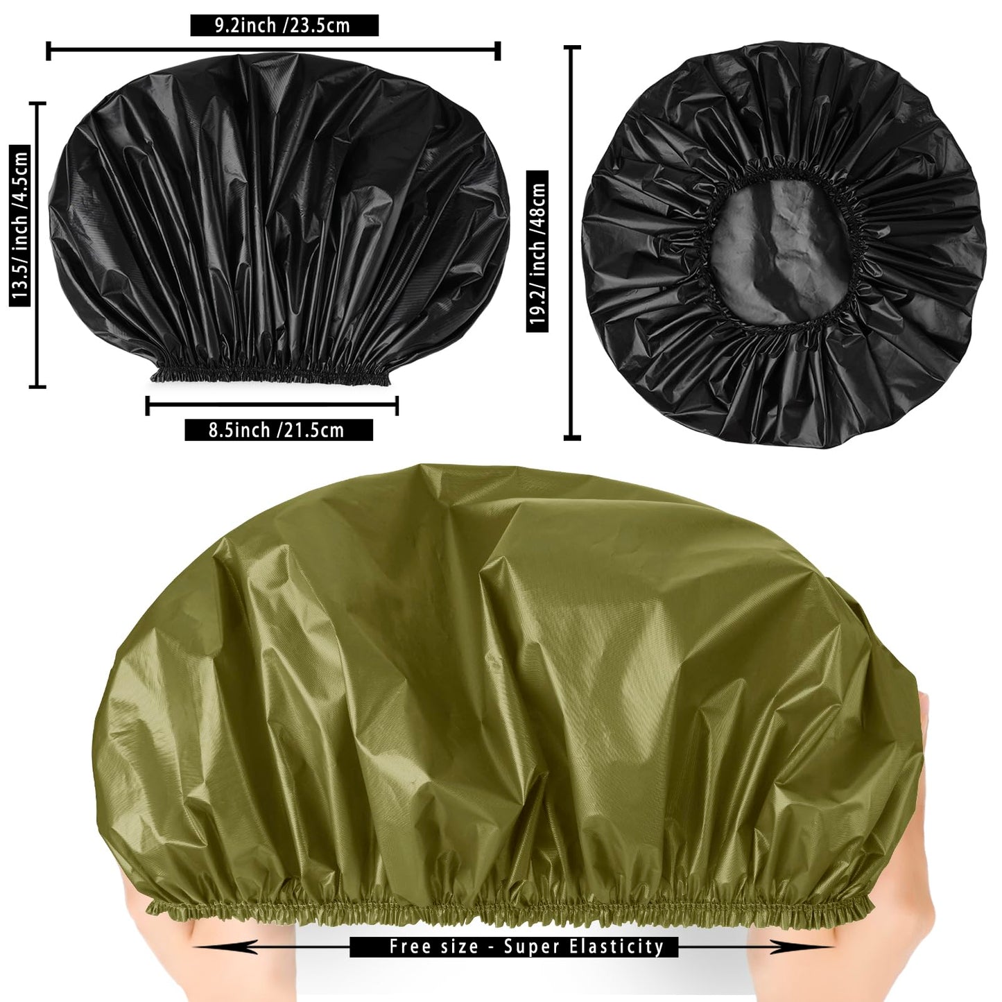 Jumbo Size Shower Cap 2 PCS Waterproof Shower Caps for Women, Extra Large Shower Cap, Reusable Super Large Bath Caps Hair Cap for Long Thick Curly Beauty and Personal Care CHFONG