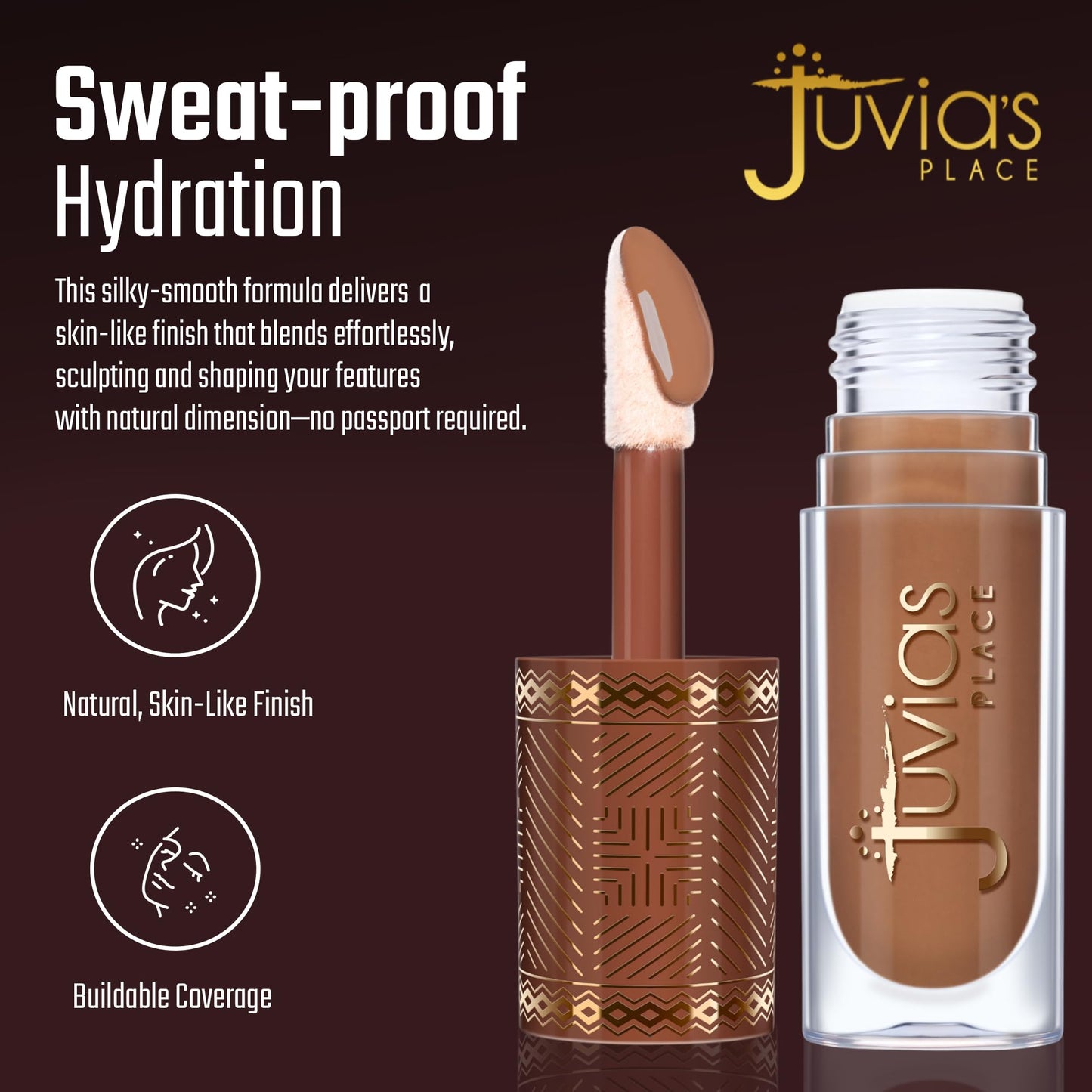 Juvia’s Place Bronzed Liquid Bronzer - Warm Pecan - Liquid Bronzer for Face w/Silky Blendable Texture - Buildable Coverage for Natural Contour