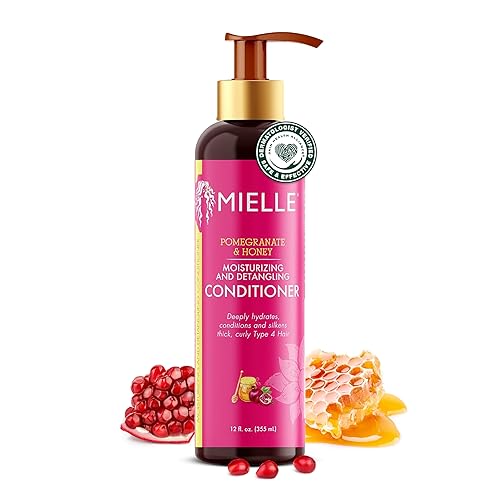 Mielle Organics Pomegranate & Honey Detangling Conditioner for Curly Hair - Deep Moisturizing Conditioner to Help Strengthen Strands, Prevents
