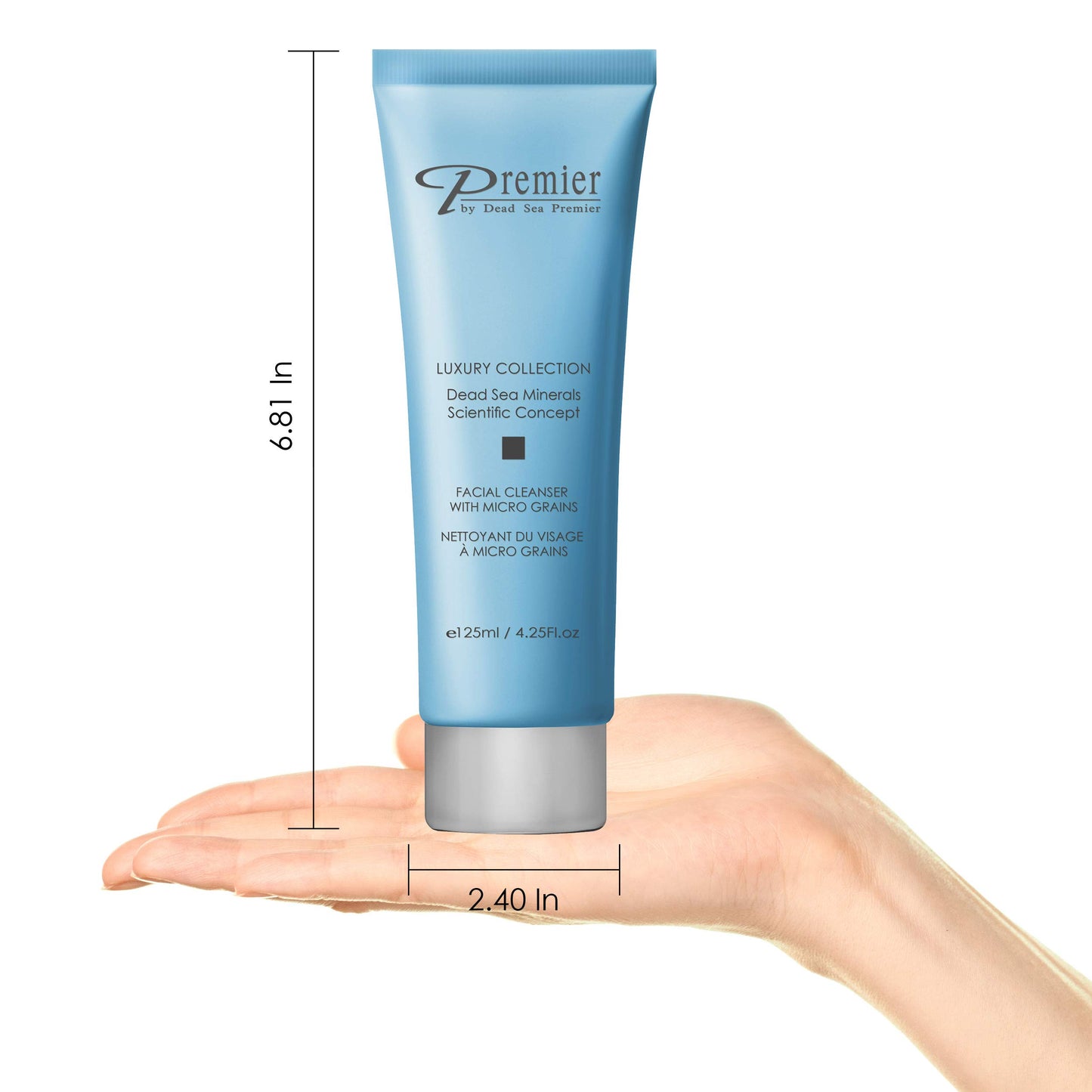 Premier Dead Sea Facial Cleanser with Micro Grains, Luxury collection foaming face wash, daily use skin care, nondrying, anti-aging Skin Care