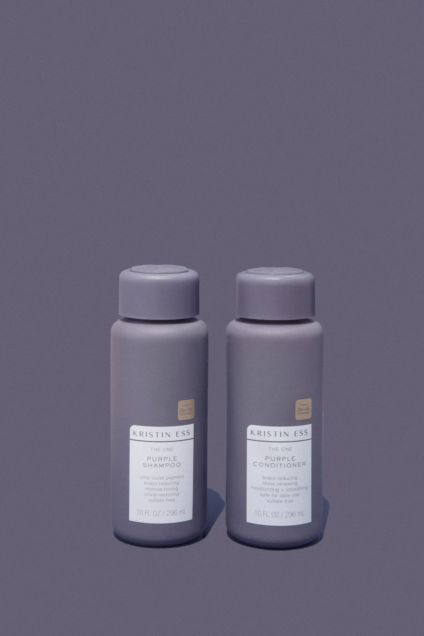 Kristin Ess Hair Purple Shampoo and Conditioner Set for Blonde, Brunette, Silver + Gray Hair, Anti Brass + Yellow Tones, Safe for Color Treated Hair