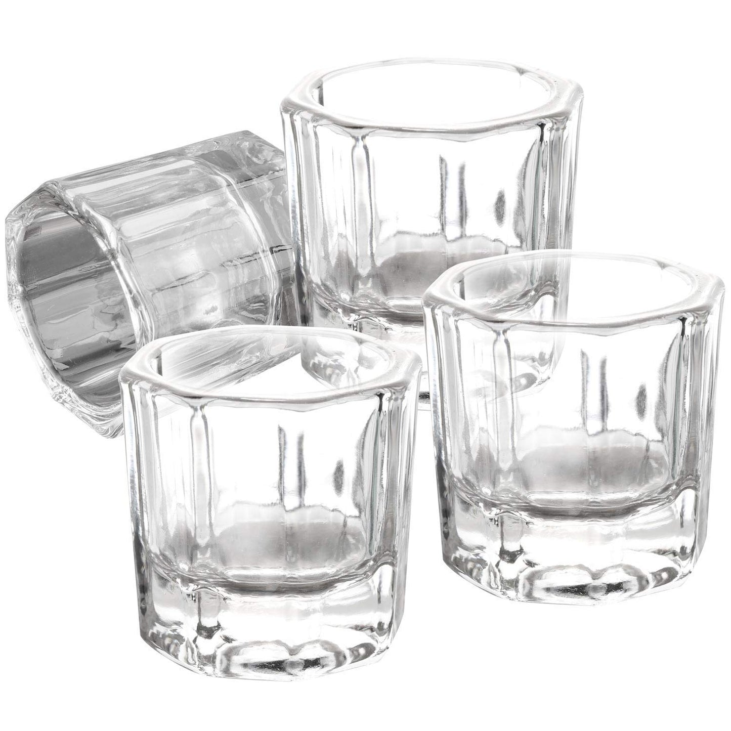 4 Pieces Acrylic Dappen Dish Nail Dapping Dish Nail Powder and Liquid Holder Glass Bowl Crystal Cup Nail Supplies