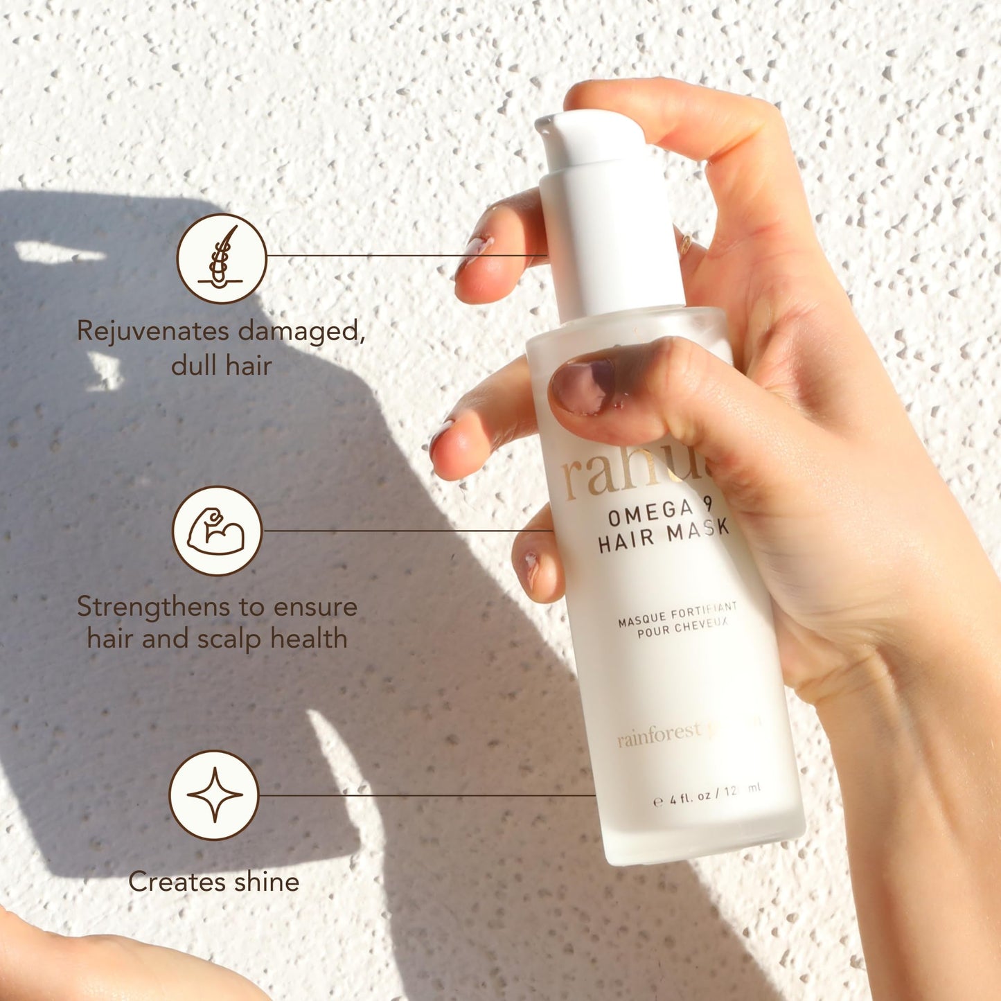 Rahua Omega 9 Hair Mask, Vegan Deep Conditioning Treatment for Damaged & Dull Hair Oil, Sunflower Seed Oil & Quinoa Protein for Softness & Shine