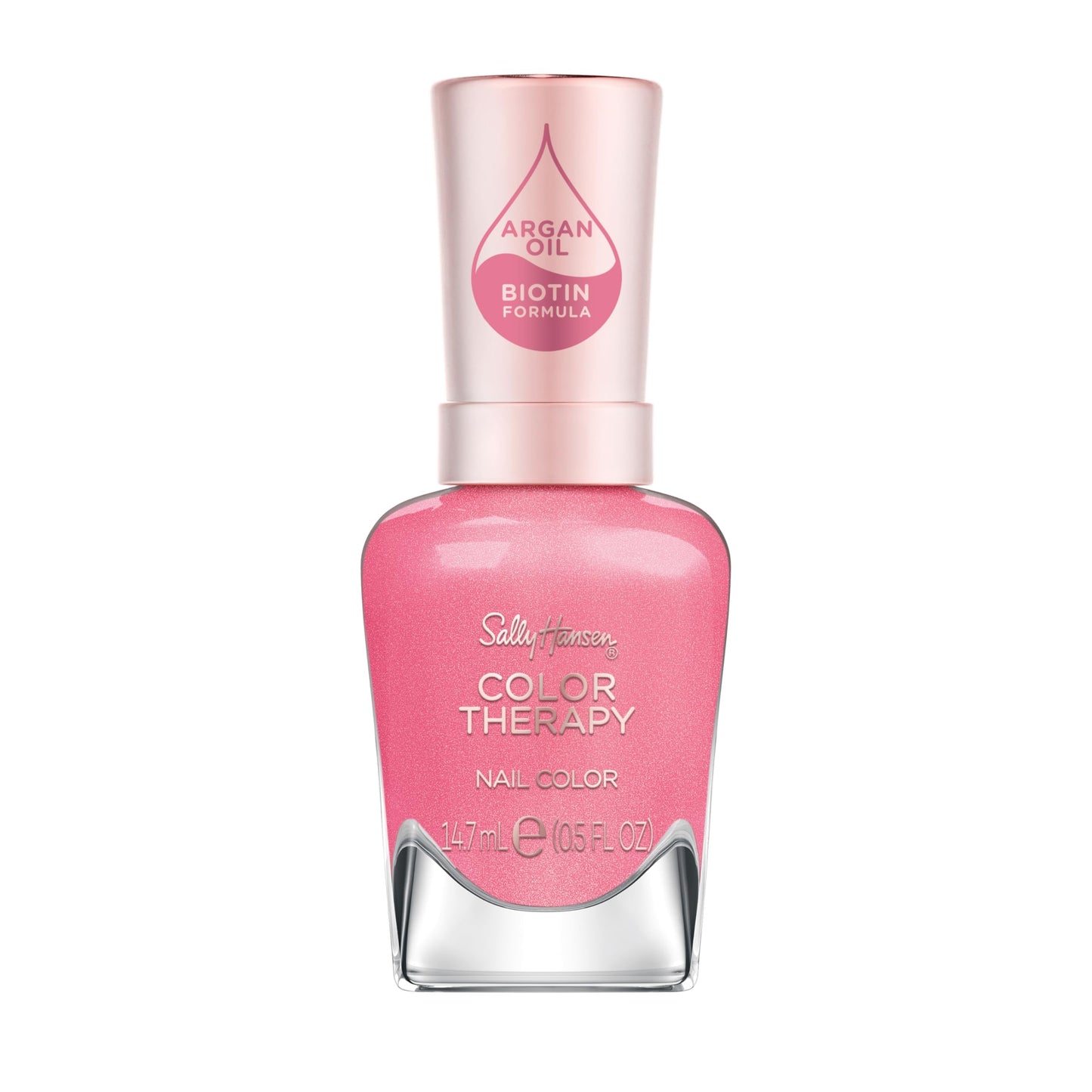 Sally Hansen Color Therapy Nail Polish | Biotin, Argan Oil, Long Lasting, Healthy Nails, Nail Strengthener, Opaque | 255 Lips Tulips | Rose Pink Nail