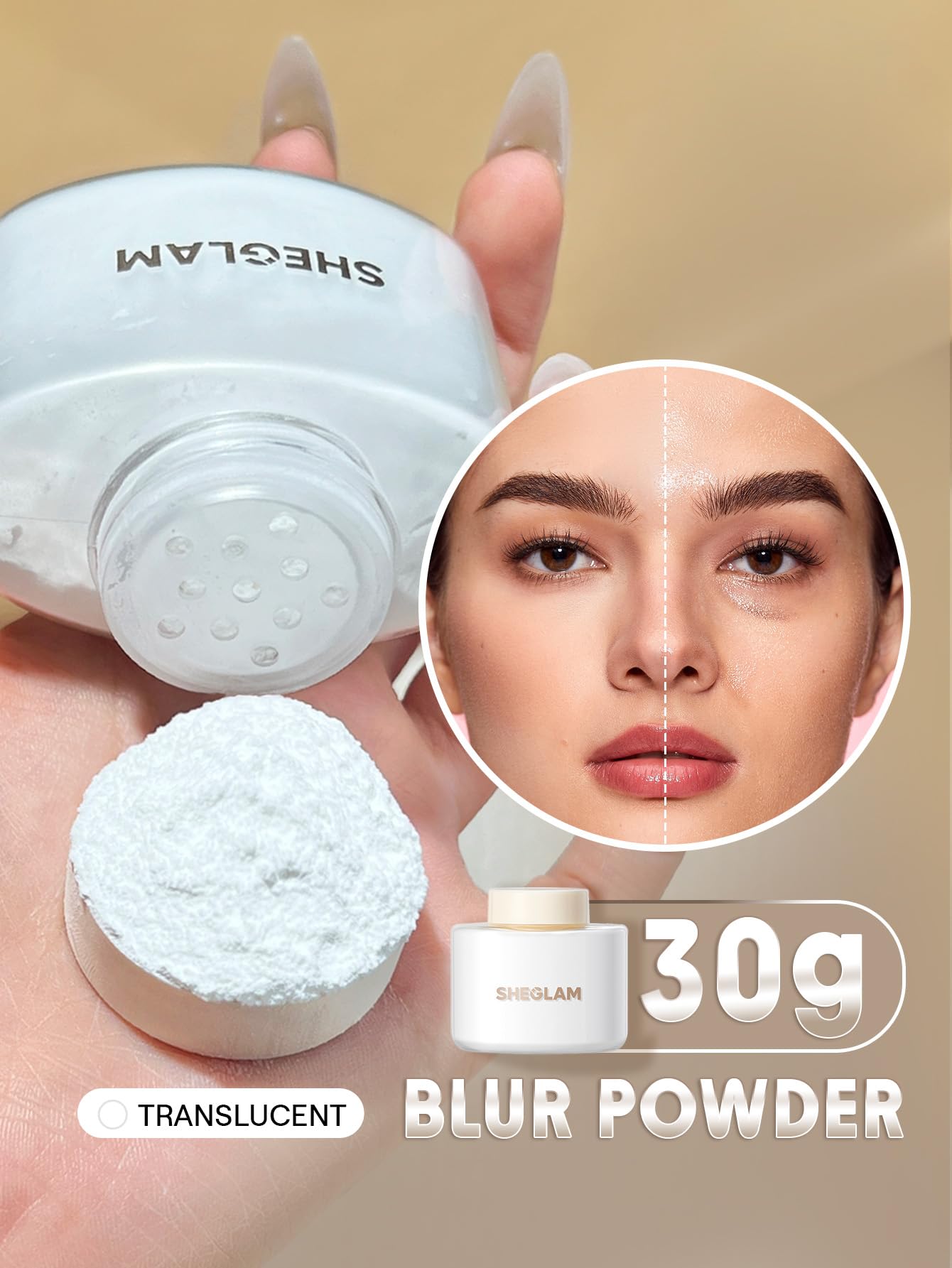 SHEGLAM Blur in a Bottle Loose Setting Powder-Translucent