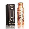 New Launch Copper Water Bottle 34 Ounces | 100% Pure Copper For Ayurveda Health Benifit | Hammered Design Handmade For Drinking Water | Tested Leak…