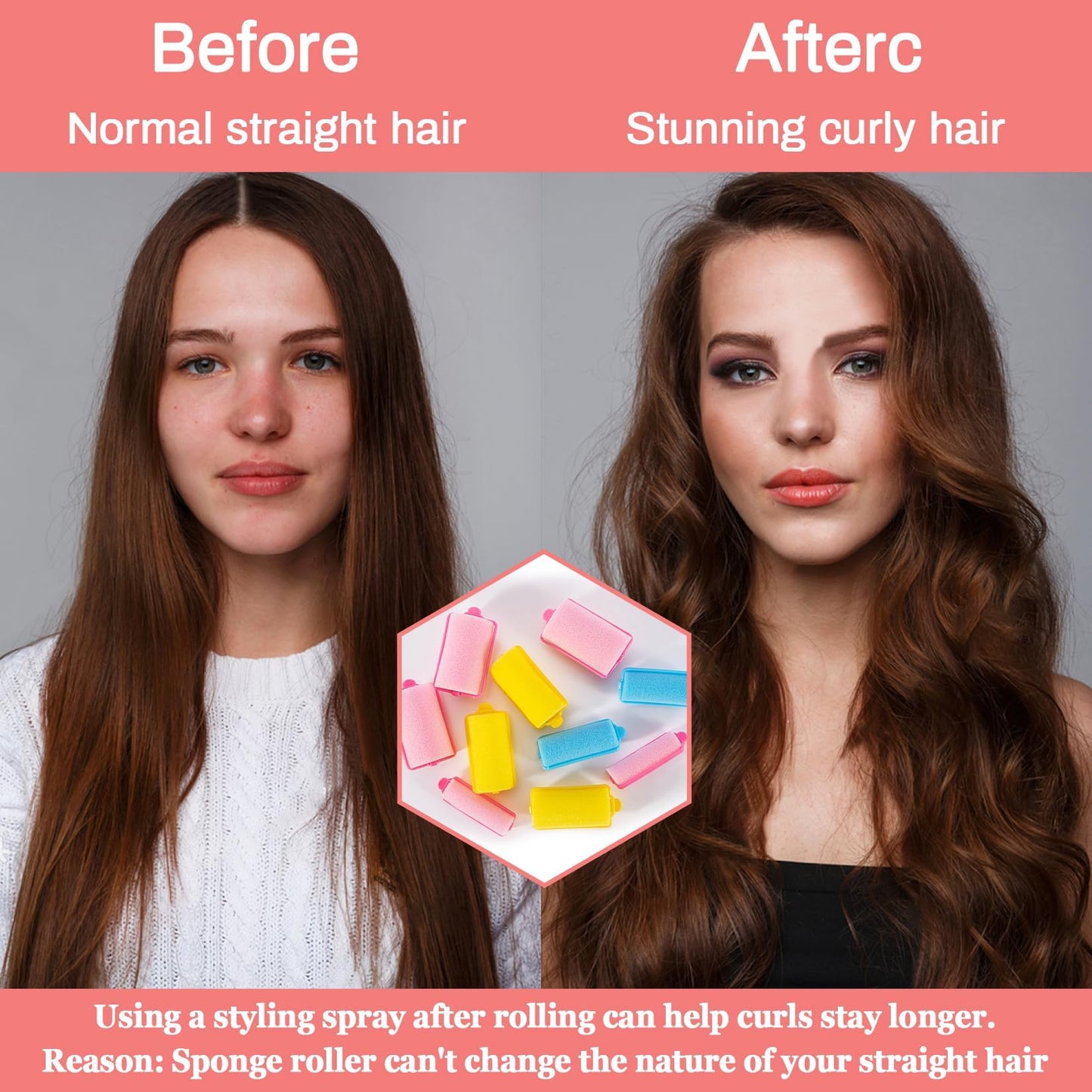 MAQIHAN 36PCS Foam Hair Rollers - Sponge Rollers for Heatless Hair Curler for Short/Long Curling Sleep rolos para cabello Jumbo Large Sponge Curlers Beauty and Personal Care MAQIHAN