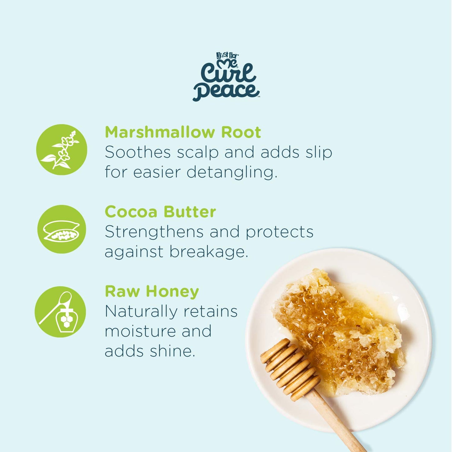 Just For Me Curl Peace Ultimate Detangling Shampoo - Cleanses & Hydrates, Contains Marshmallow Root Extract, Cocoa Butter & Raw Honey, No Animal
