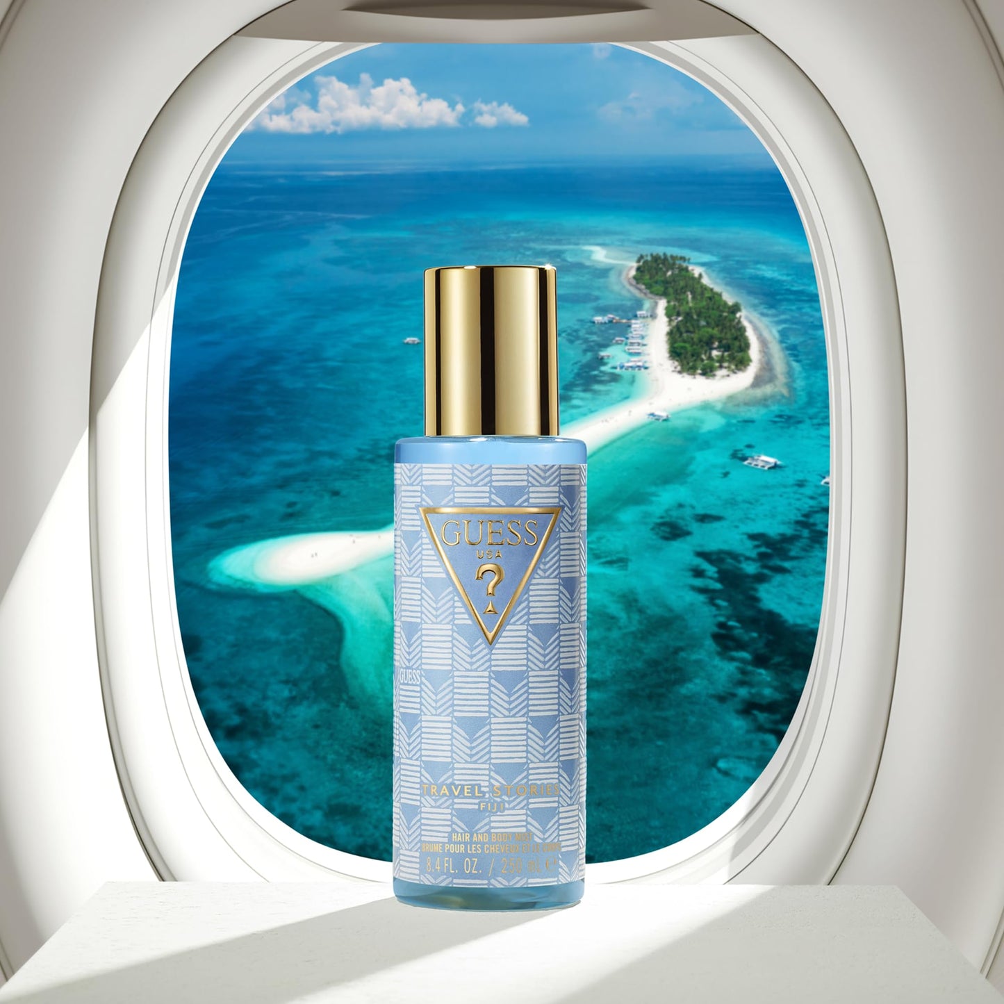 GUESS Travel Stories Fiji Hair and Body Fragrance Mist for Women 8.4 Fl. Oz. - Bright, Warm, and Lush Fragrance Spray