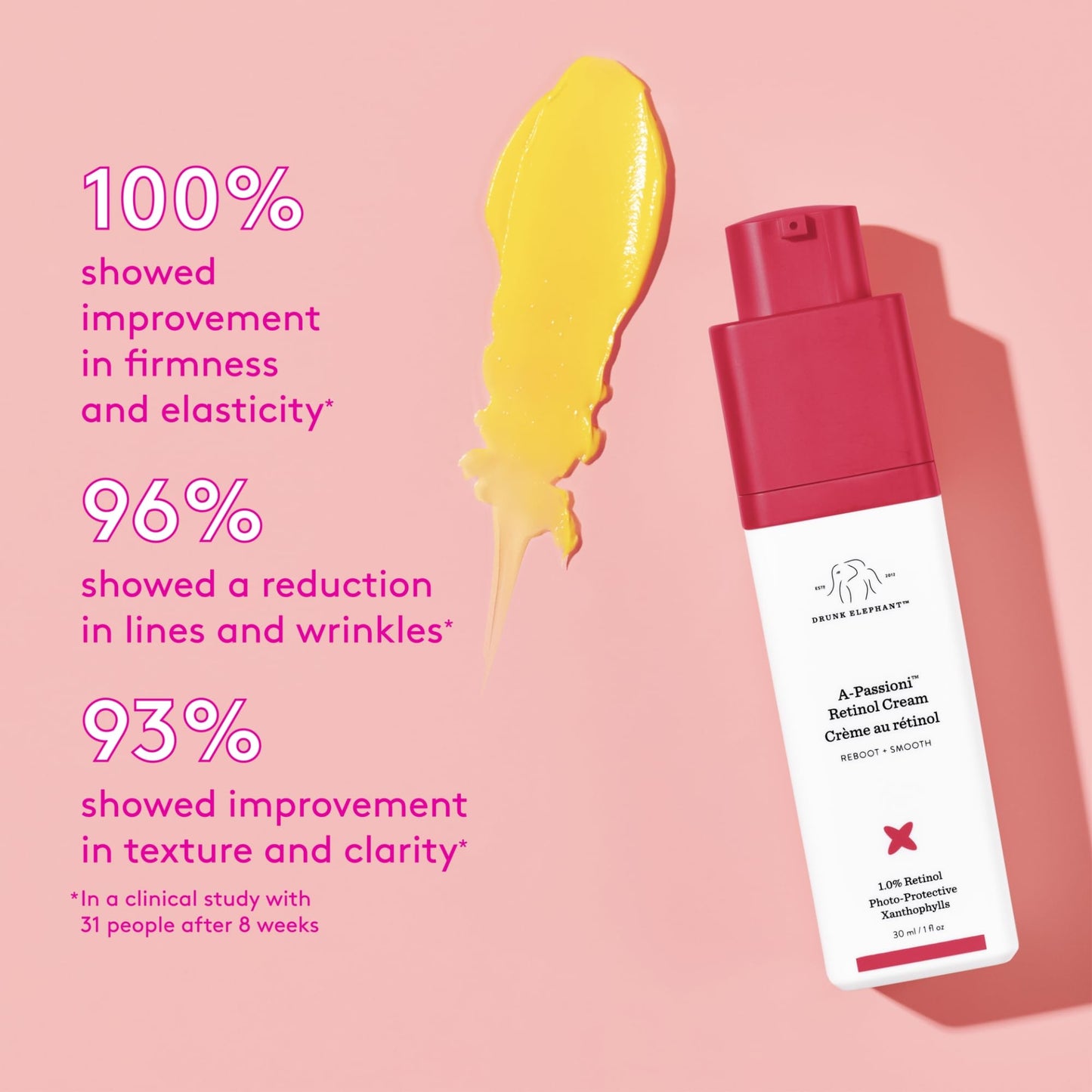Drunk Elephant A-Passioni Retinol Cream - 30 ml/1 fl oz - 1% Retinol Serum - Clean Clinical Skincare - Cruelty-Free - Dermatologist-Tested - Free
